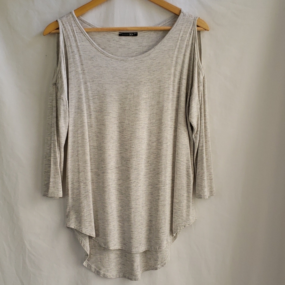 Papermoon Light Grey High Low Cold Shoulder